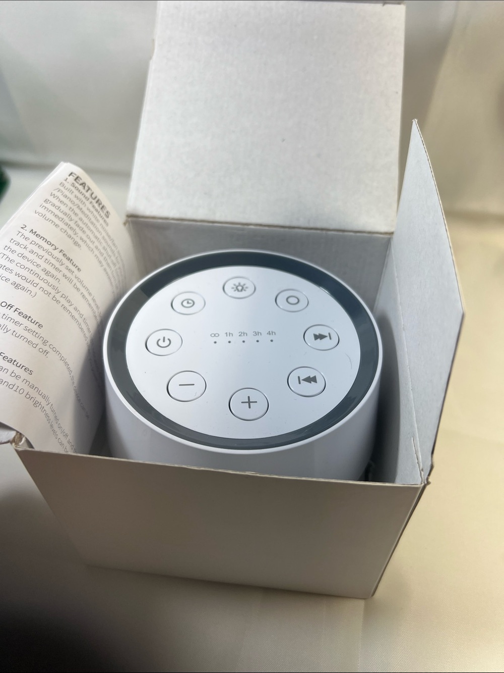 Compact White Sound Machine with Touch Controls - Picture 4 of 5